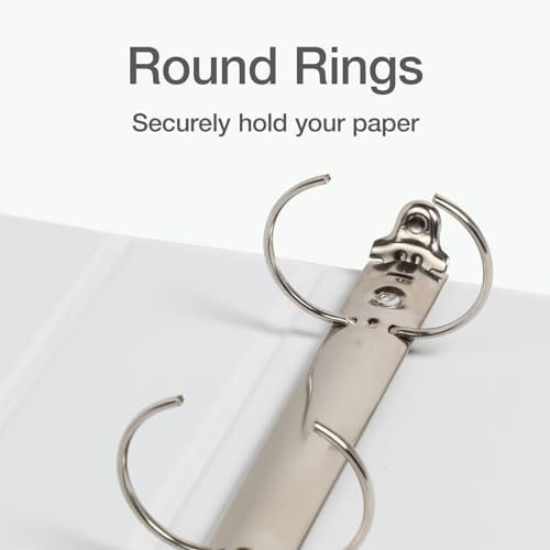 Oxford Ring Binders, 1.5" Round Ring Binders, View Binder, Covers on 3 Sides, XtraLife Hinge, Non-Stick, PVC-Free, White, 350 Sheet Capacity (1002547) - Image 4