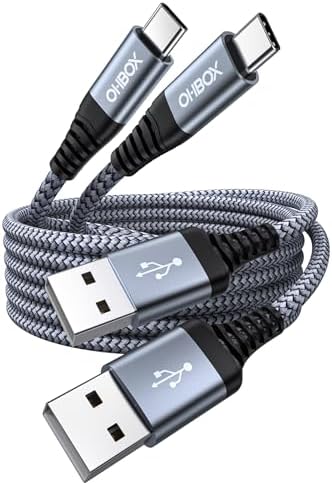 USB to USB C Cable 60W Fast Charging [2 Pack 6FT], USB A to USB C Cable for by OHBOX