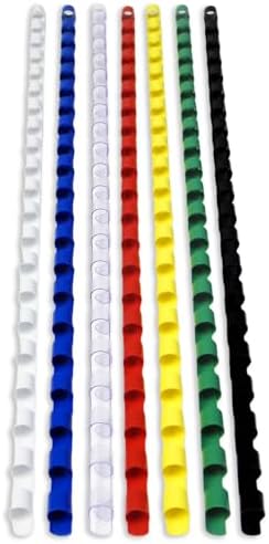Rayson CR-6-100-M Plastic Binding Combs 1/4in. 21-Ring, 20-Sheet Capacity, Colorful Comb Binding Spines, Max. Binding A4 Size Paper (8.3"×11.7"), Box of 100 by RAYSON
