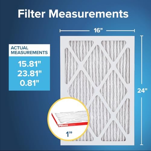 Filtrete 16x24x1 AC Furnace Air Filter, MERV 11, MPR 1000, Micro Allergen Defense, 3-Month Pleated 1-Inch Electrostatic Air Cleaning Filter, 2 Pack (Actual Size 15.813 x 23.813 x 0.656 in) - Image 2