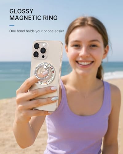 Magnetic Phone Ring Holder, Cute Magnetic Phone Grip, Vintage Flower - Image 6