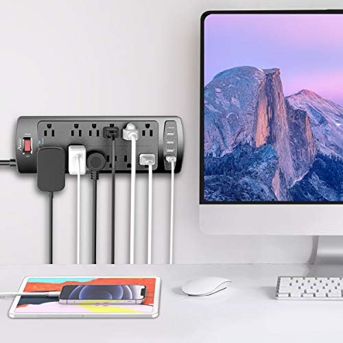 ALESTOR 10 Ft Surge Protector Power Strip with 12 Outlets and 4 USB Ports - Image 4