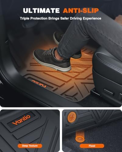 Floor Mats for 11th Gen Honda Civic 2026 2025 2024 2023 2022 Sedan (Fits Rear Seats with or Without USB Ports), All Weather TPE Car Floor Liners,1st & 2nd Row & Trunk Liner,Black - Image 5