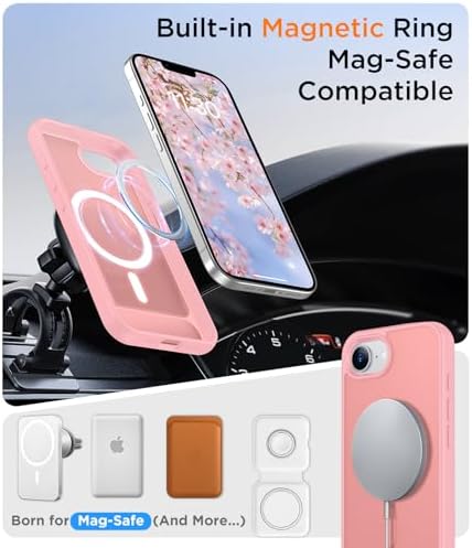 Temdan Magnetic Compatible with iPhone 17e Case & iPhone 16e Case,[Built-in Invisible Kickstand][Compatible with MagSafe][Military Grade Shockproof] Slim Translucent Matte Case for iPhone 16e/17e 6.1" - Image 5