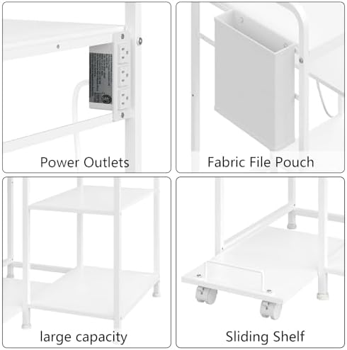 Large Printer Stand with Storage: 24x18 Inch Printer Table for Home Office - Image 2