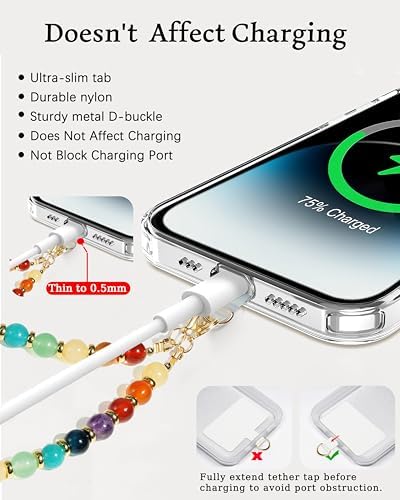 Marble Beaded Phone Wrist Strap for Women, Detachable Design - Image 6
