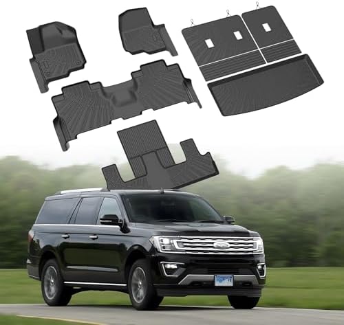 Cartist Floor Mats for Ford Expedition/Lincoln Navigator 7 Seats 2018-2024(Not for Max or L), All Weather Cargo Liner for Expedition Accessories, Heavy Duty Car Mats, Car Accessories by cartist