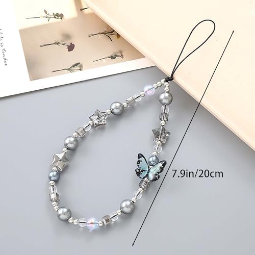 Beaded Phone Charm Lanyard Strap Girly Style Fixed Beads Pearl Lanyards - Image 5