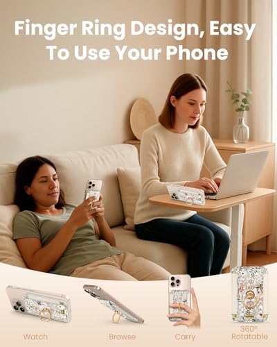 Shorogyt Compatible with Magsafe Wallet with Grip, Flower - Image 2