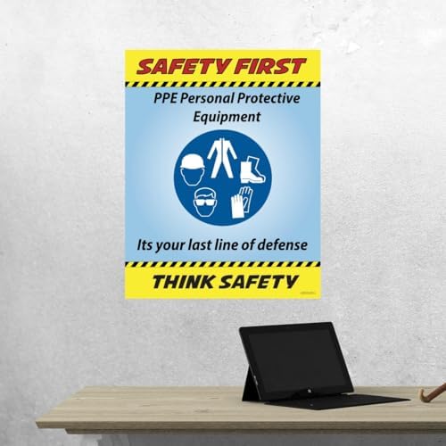 PPE - Personal Protective Equipment Poster, 22" X 28" Peel and Stick, Lean Manufacturing Posters Made in the USA - Image 3