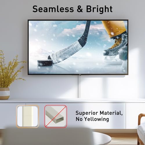 Delamu Cord Hider, 142in Cable Hider, Cord Covers for 2-3 Wires on Wall, Wire Covers for Cords, Wire Hiders for TV on Wall, Easier Setup Cable Cover Cable Management, W0.94 H0.47in, Beige - Image 5