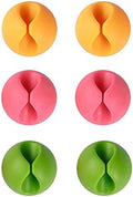 Shintop Cable Clips, Desk Cable Drop, Desk Wire Clips for All Your Computer, Electrical, Charging or Mouse Cord (Colorful,6pcs) by Shintop