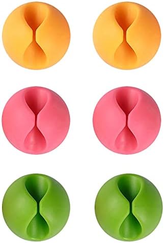Shintop Cable Clips, Desk Cable Drop, Desk Wire Clips for All Your Computer, Electrical, Charging or Mouse Cord (Colorful,6pcs) by Shintop
