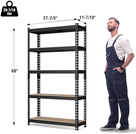 WORKPRO Shelving with MDF Board, 27-2/5"W x 11-7/10"D x 60" H, 1650LBS Load - Image 3