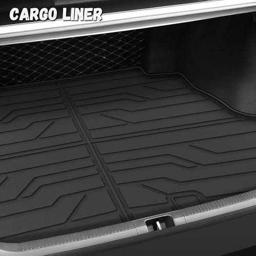 PARTZER Floor Mats for Toyota Camry 2018-2024 FWD Only (Not Fit Hybrid or AWD), Custom Fit All-Weather TPE Floor Liners, Front & 2nd Row & Cargo Liner for Camry Car Accessories - Image 6