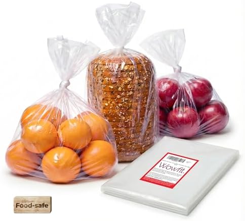 Wowfit 100 CT 12x18 1.1 Mil Clear Plastic Bags, Flat Open Poly for Bread by Wowfit