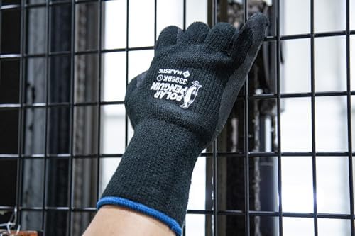 Majestic Polar Penguin Winter Lined Napped Terry Glove with Foam Latex Dipped Palm | 1 Dozen - XL | ANSI A2, Heavyweight Glove, Black | for Automotive, Industrial, Manufacturing | 3396BK - Image 5