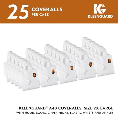 KleenGuard 44335 A40 Elastic-Cuff, Ankle, Hood & Boot Coveralls, White, 2X-Large (Case of 25) - Image 2
