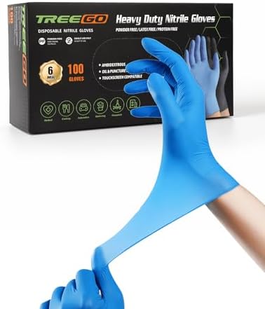TREEGO Blue Nitrile Gloves, X-Large, 6 Mil Medical Exam Gloves, 100 Count - Image 5