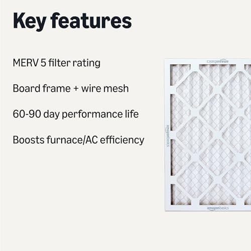 Amazon Basics MERV 5 AC Furnace Air Filter, 14x20x1 inches, 6-Pack (Actual size: 13.75" x 19.75" x 0.75") - Image 2
