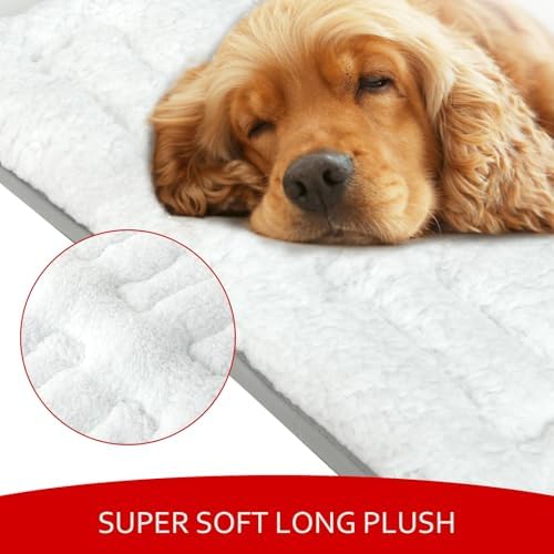 Dog Bed Crate Mat(36" X 23"), Soft Plush Dog Bed Pad Machine Washable Crate Pad, Dog Sleeping Mat with Anti Slip Bottom - Image 2