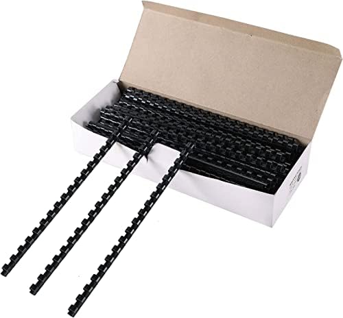 MYFULLY 100 Pack 19-Ring Plastic Binding Spines 3/8" Dia, 55-Sheet by MYFULLY