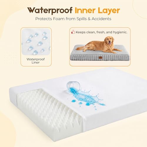 Orthopedic Dog Bed for Medium Dog, Waterproof Washable Pet Bed for Crate - Image 5