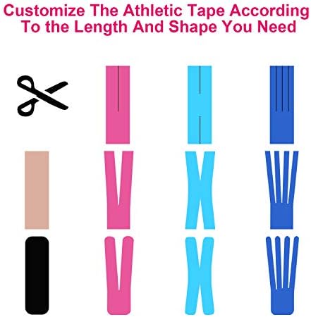 Kinesiology Tape Athletic Tape Sport Tape, Lychee Supports & Protects Muscles, Waterproof and Latex Free, Breathable Elastic for Sport Activity (Pink, 6 Rolls) - Image 6