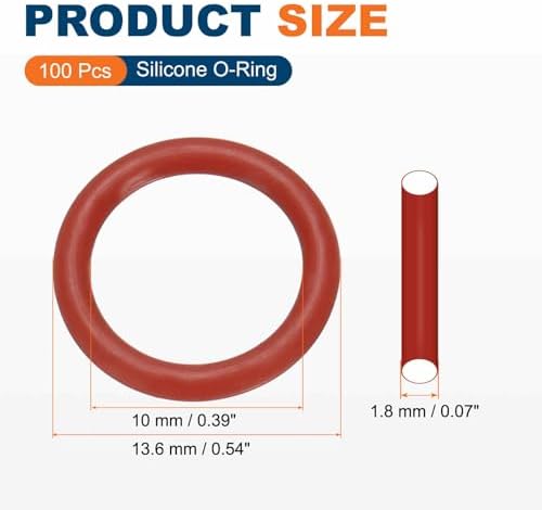 100pcs Silicone O-Ring 13.6x10x1.8mm Metric Sealing Gasket - Image 2