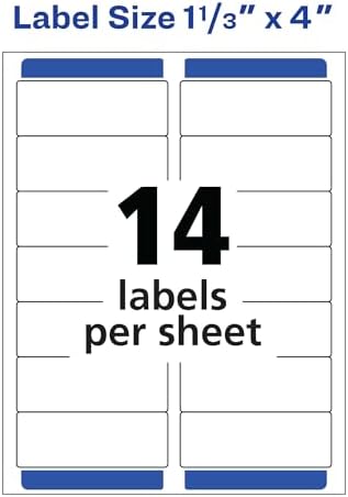 Avery® Easy Peel Printable Address Labels with Sure Feed®, 1-1/3" x 4", White, 1,400 Blank Mailing Labels for Laser Printers (5162) - Image 5