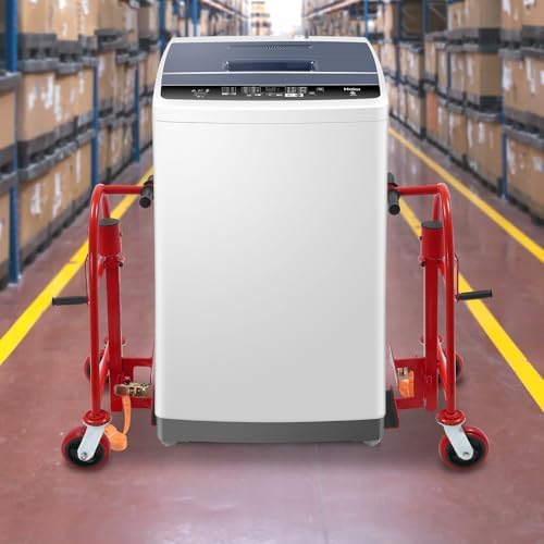 Manual Furniture Mover Equipment, Heavy Duty 1300lb Capacity with 12in Lift Height, 6in Red Polypropylene Iron Core Casters, Straps Included, Ideal for Home, Office, Workshop - Image 3