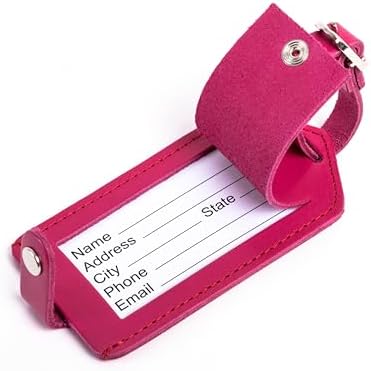 Premium Vegetable-Tanned Natural Leather Luggage Tag – Durable, Stylish Travel ID Labels for Suitcases, Bags, and Backpacks (Brown, 1 pc.) - Image 2