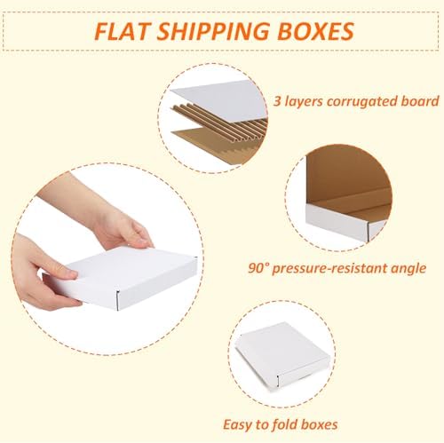 HORLIMER 7x5x1 Shipping Boxes Set of 100, White Corrugated Cardboard Mailer Box for Packing Small Business - Image 4