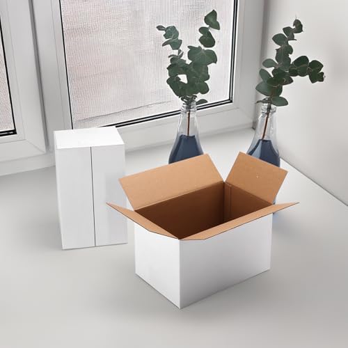 Hoikwo 8x5x5 Shipping Boxes Set of 25, White Corrugated Cardboard Box for Small Business for Packaging Mailing - Image 5