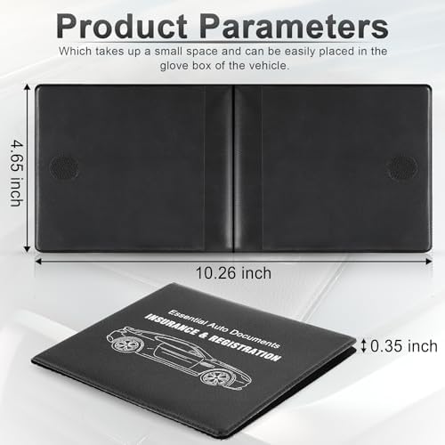 UYYE Car Registration and Insurance Card Holder, Vehicle Glove Box Car Organizer, Interior Car Accessories for Documents, Cards, License - 2 Pack - Image 2