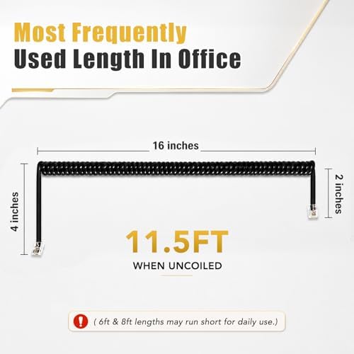 Comtrue Phone Cords for Landline, 2-Pack, Telephone Handset Cords - Image 3