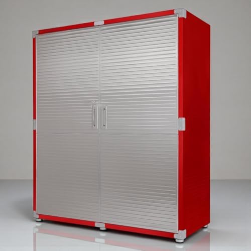 Heavy Duty Steel Storage Cabinet with Double Doors, Adjustable Shelves, Door Secured Lock, Large Capacity Organizer for Garages,Offices and Warehouses (Red, 60" W x 24" D x 72" H) by Unknown
