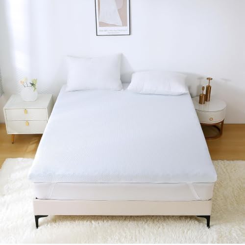 MUXHOMO 3-Inch King Mattress Topper, 7-Zone Egg Crate Memory Foam for Back Pain Relief, Gel-Infused Lavender Bed Pad, CertiPUR-US & Oeko-TEX Certified - Image 2