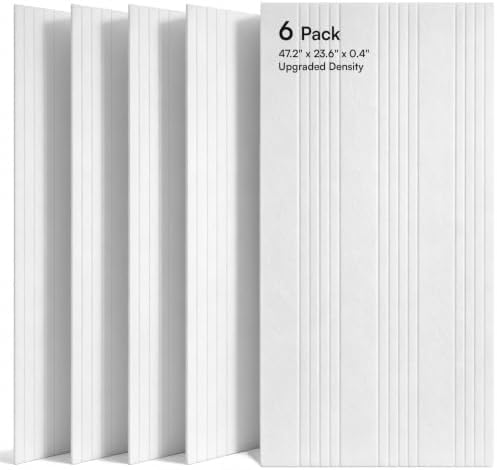 SODOCT 6 Pack Large Acoustic Panels, 47.2" X 23.6" X 0.4" Sound Proof Panels for Walls, Decorative Wall Panels for Home Studio & Office, White by SODOCT