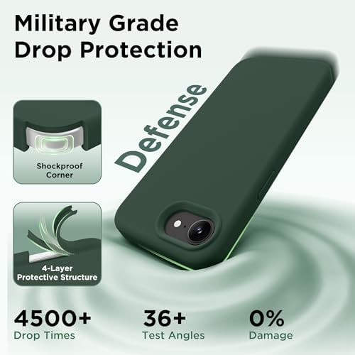 GolbinBox Magnetic for iPhone 17e/16e Case, Silicone Cover, Army Green - Image 5