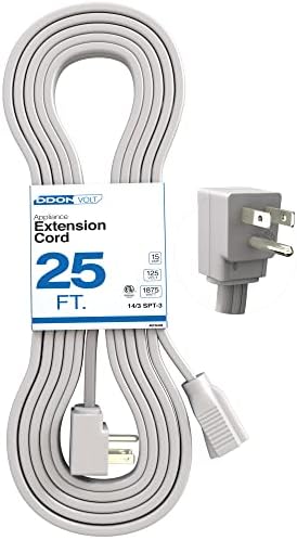 Appliance Extension Cord - 25ft Heavy Duty Gray Extension Wire, Appliance by DDON+USA