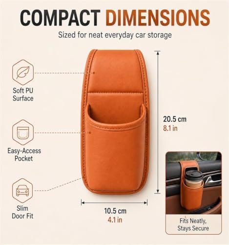 Universal Leather Car Door Cup Holder Extra Large Drink Organizer (2PCS) - Image 6