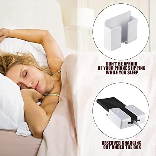 CEI&BPY 2Pcs Phone Holder Wall Mounted, Phone Stand with Self Adhesive. Phone Holder for RV Charging.Compatible with iPhone and Android (2Pack-White) - Image 5