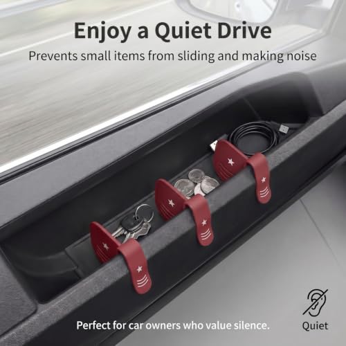 4 PCS Car Door Side Storage Partition, Divider Baffle Car Side Organizer, Car Door Compartment Storage Partition, Universal for Cars SUVs (Red) - Image 4