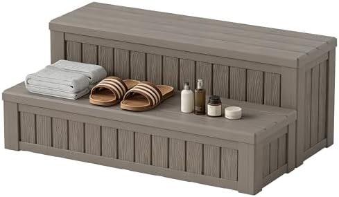 Fancyango Hot Tub Steps with Storage 36.6" L Gray - Image 7