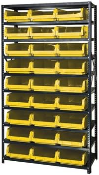 Quantum Storage Systems MSU-531YL Solid Heavy Duty 10 Shelves 27 MAGNUM Yellow Bins 75" H x 42" W x 18" D - Image 4