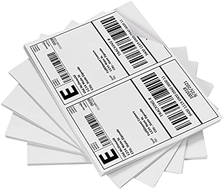 Shipping Labels, Pacific Mailer Half Sheet Shipping Label Compatible for Inkjet 2 Per Page 8.5 x 11 Self Adhesive Mailing Return Address Labels Printable Sticker Paper [100 Sheets/ 200 Labels, White] by PacificMailer