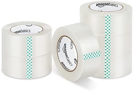 Amazon Basics Strong Adhesive Packing Tape for Moving Boxes, Shipping and Sealing, Clear, 1.88" x 109 Yards, 6-Pack, Total 654 Yards by AmazonBasics
