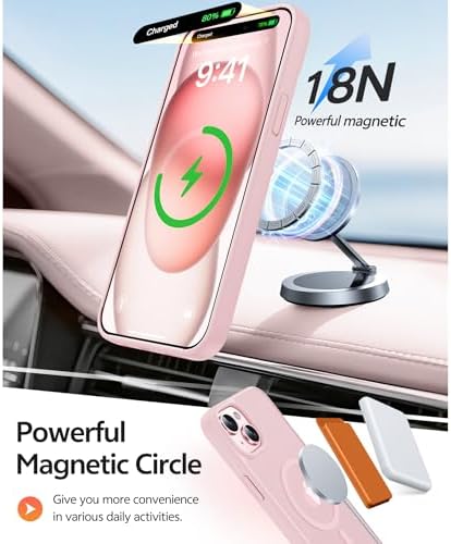 FNTCASE for iPhone 15/14/13 Case, Fit for Magsafe, Glass Screen Protector - Image 3