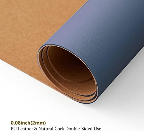 Large Cork Desk Mat - 47.2"x 17" Desk Pad for Office and Home - Ideal for Large Mouse Pad and Desk Mats on Top of Desks(Dark Blue) - Image 3